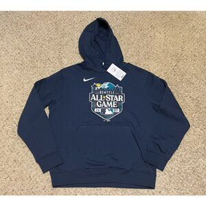 Seattle 2023 MLB All Star Game Nike Navy Fleece Pullover Hoodie Size Medium New